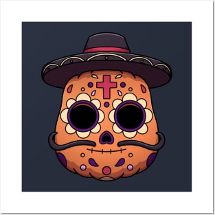 Sugar Skull Pumpkin Male Posters and Art